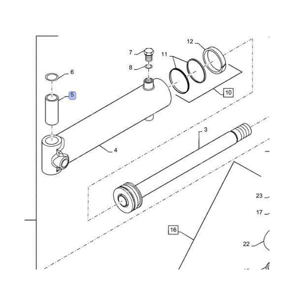 Tulejka siłownika skrętu 314450A2 87776130 314450A1