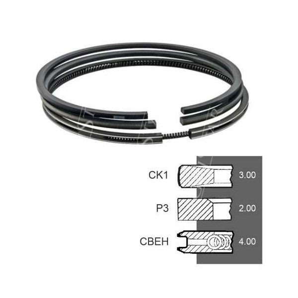 F158200310020 F183200310030 F285200310100 Pierścienie tłokowe Fendt 309 310 614 615 Renault Claas 1451 -12 -14 -52 -54