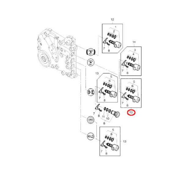 Elektrozawór rozdzielacza skrzyni biegów Massey Ferguson 6470, 6465, 6475, 6480, 6485, 6490, 6495 8210 claas Valtra