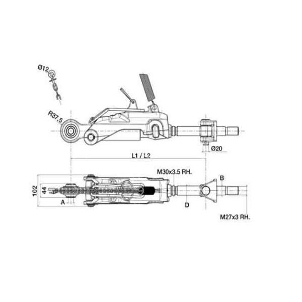 odciąg Stabilizator ramion bocznych automatyczny Case MX150 MX170 178703A2