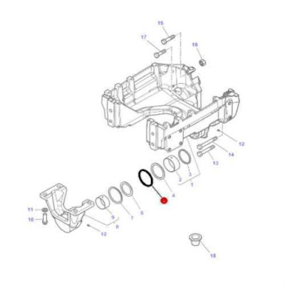 Uszczelka płaska osi przedniej 110x119x5mm 3713940M1 Massey Feguson