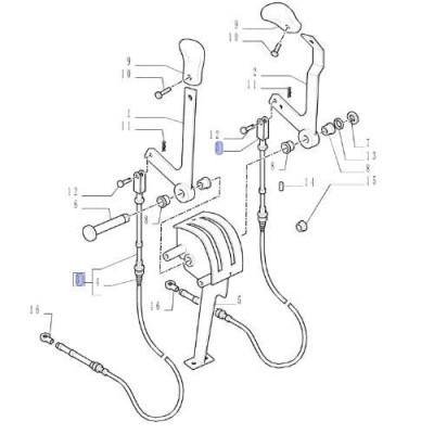 Linka sterowania hydrauliką rozdzielacza Case Maxxum MXU New Holland TS100 T6 82037325 82022747 82034825