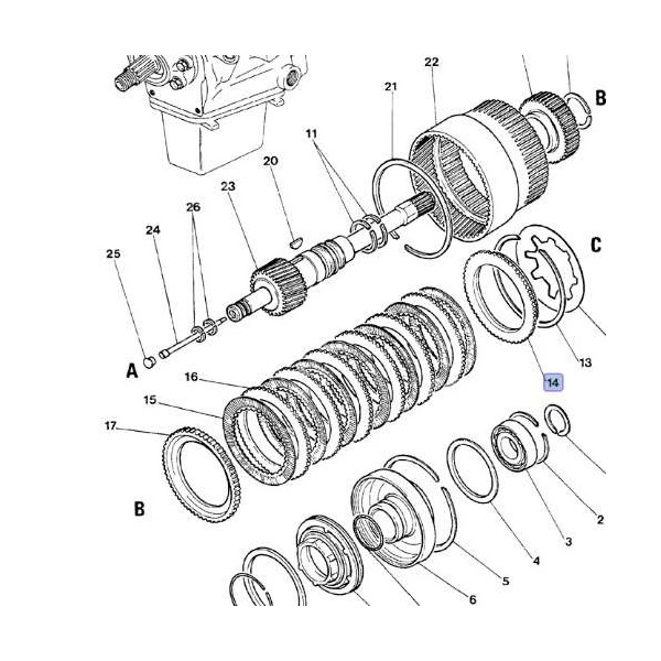 Tłok doscikowy sprzęgła D50081  Case 580K 580G 580F 580D