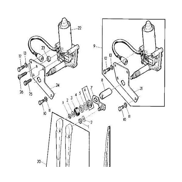 ELE9992 Silnik wycieraczek prawy John Deere AL208529