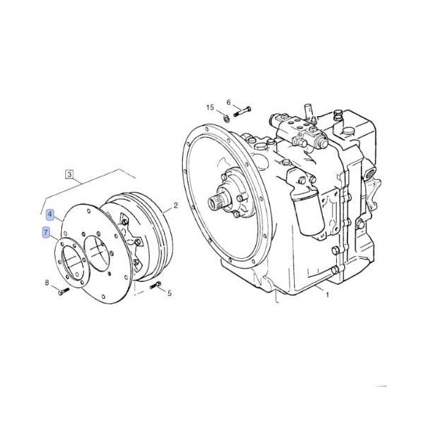 Zestaw blach montażowych zmiennika Power Shuttle 85821253 85806017 85817254 85806018 (9968380 85827854 85827778)