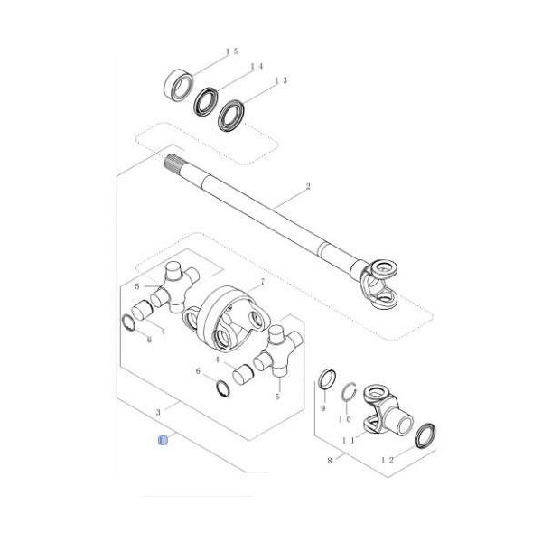 PON3618 Wał napędowy przedniej osi prawy Case Magnum MX New Holland T 87324476
