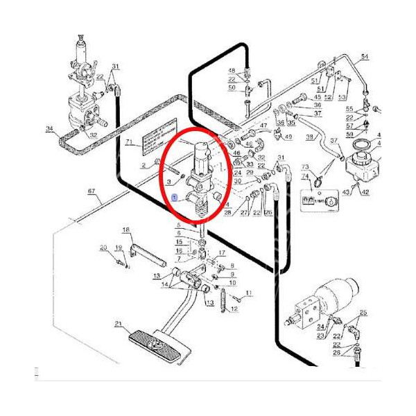 Pompa hamulcowa główna New Holland LM410, LM415A, LM420, LM425, LM425A,   LM435A, LM445A, LM630, LM640 85820347