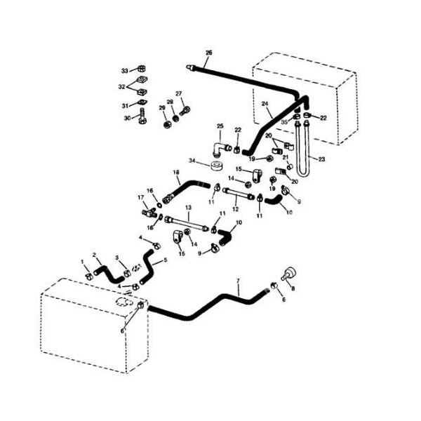Wąż paliwowy zbiornika John Deere R95468
