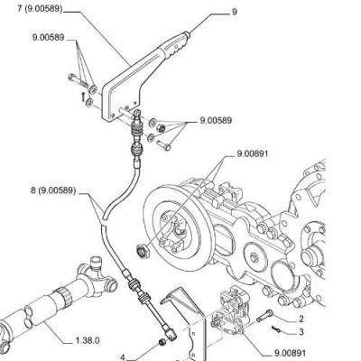 Linka hamulca ręcznego New Holland LM 76092511