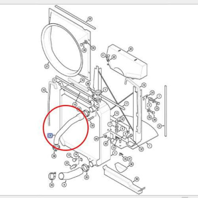 SUC3027 Przewód wąż chłodnicy górny Case MX100, MX110, MX120, MX135, MX150, MX170   141569A2