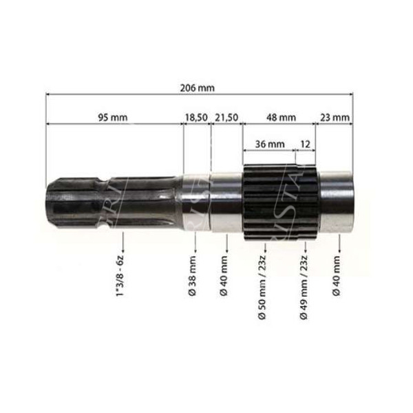 SKR4083 Wałek PTO Valtra Valmet 30324300, V30324300