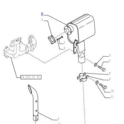 Tłumik case farmall jx70 jx80, 84358641, B71415  new holland tt