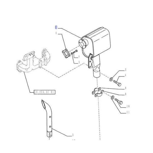 Tłumik case farmall jx70 jx80, 84358641, B71415  new holland tt