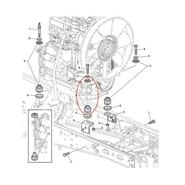 Amortyzator Silnika JOHN DEERE 6020, 6120, 6220, 6320, 6420 6130, 6230, 6330, 6430, 6530 AL161468