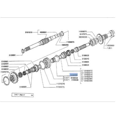 5160665 Tuleja synchronizatora New Holland 4430 4230 4635 4835 5635 88-94 70-66 72-93 TL100 T4 TD 60 4040 5040 Case Farmall JX
