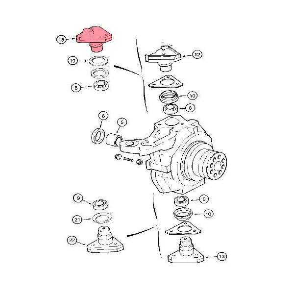 Sworzeń zwrotnicy górny Masse Ferguson Claas Renault 03231140 1000132765 2326007530 24001899051 3207369 3789567M1 504129 6130631