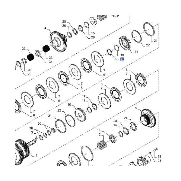 Pierścień tłoka dociskowego kosza sprzęgłowego case MX100 MX110 MX120 MX135 MX150 MX170 mccormick 235660A1  mtx