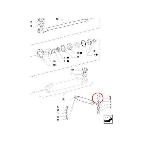 Sworzeń siłownika skrętu 4987671 87569218