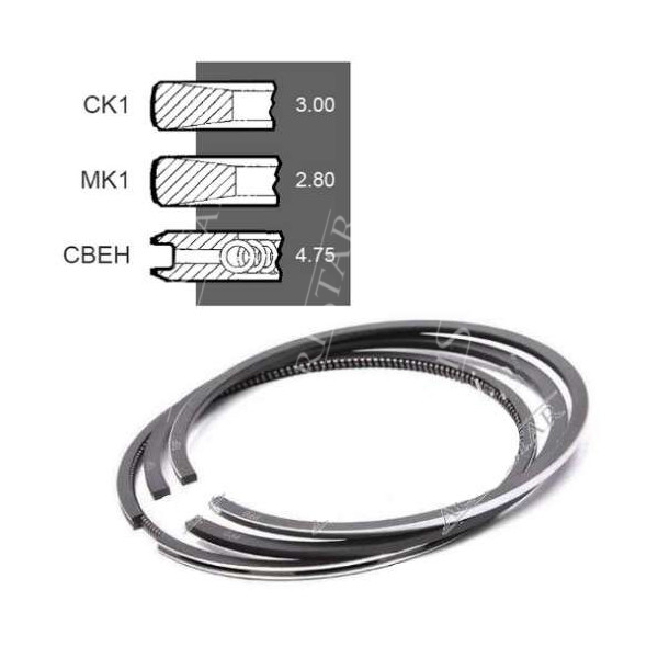 Pierścienie tłokowe Ford 3.00x2.80x4.75mm 87802459