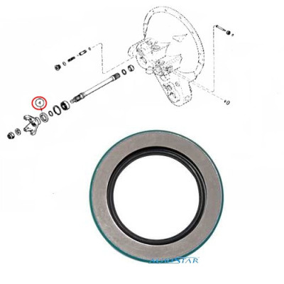Uszczelniacz wałka napędu pompy jazdy Case 580K 580SK A175651, 1348881C2, 1348881C1