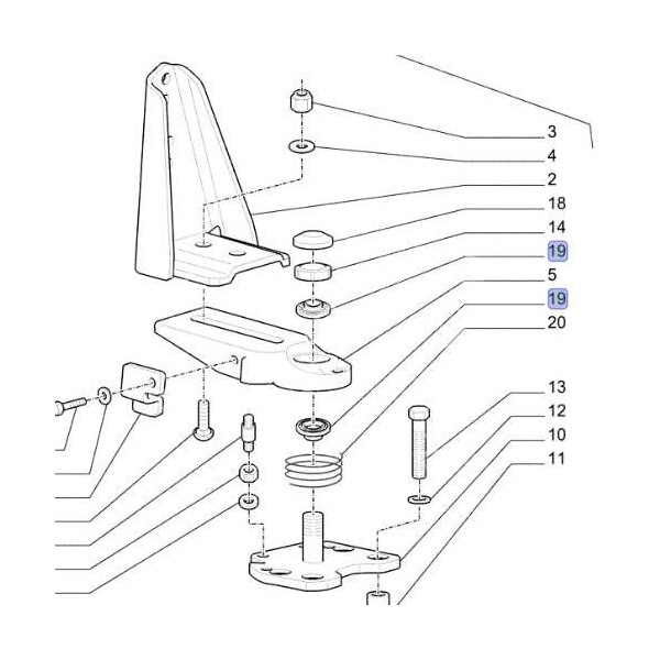 Łożysko piasty, uchwytu błotnika przedniego Case Maxxum, Puma 100 115 120 125 130 140 155 160 170 175 New Holland T6 Steyr PROFI
