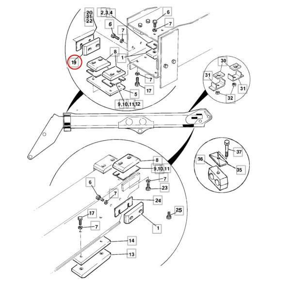 Ślizg wysięgnika ładowarki JCB 159/69914