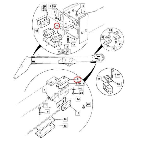 KOP7085 Ślizg wysięgnika ładowarki JCB 160/00991