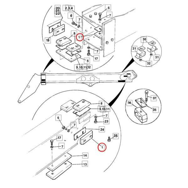 KOP7086 Ślizg wysięgnika ładowarki JCB 160/00992