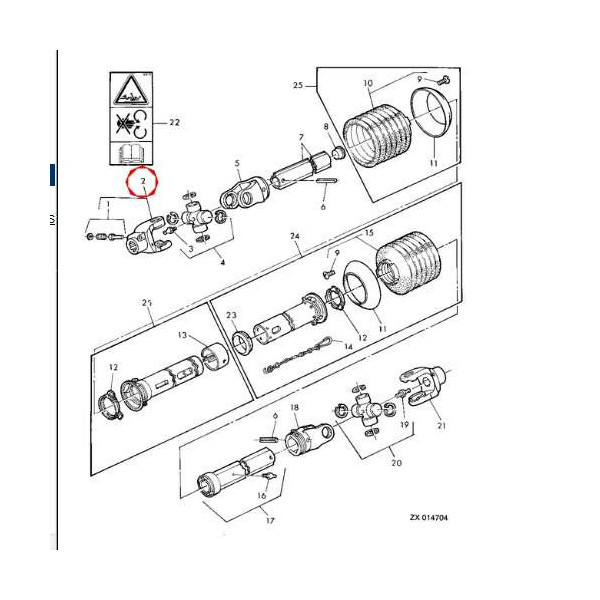 AZ50226 Widłak wału napędowego hedera John Deere 2054, 2056, 2058, 2064, 2066
