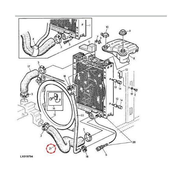 Przewód chłodnicy John Deere 6100 6200 6300 6400 6400 6600 6800 6900 L111275