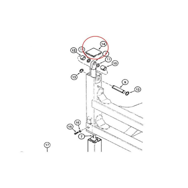 KOP7088 Pokrywa zaślepka kolumny podpory Case 580 G K SK SLE SM 138086A1, D120671