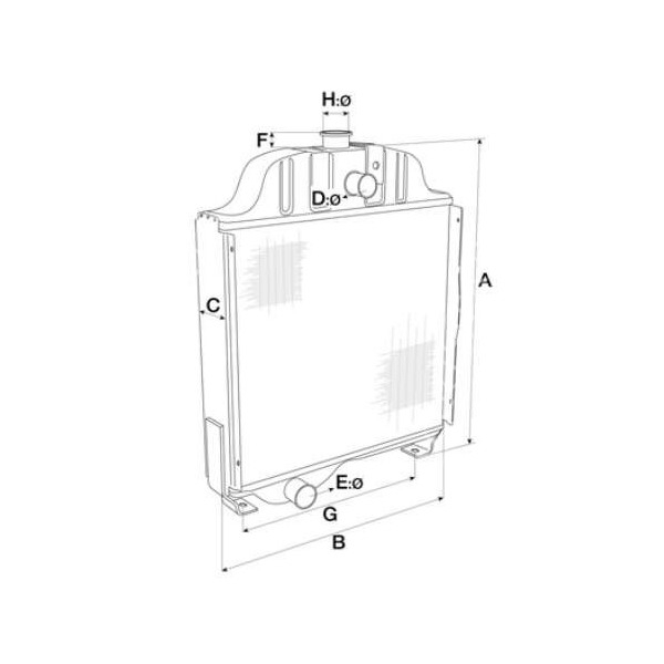 Chłodnica Wody Massey Ferguson 4225, 4235, 4240, 4245, 4255,   4325, 4335, 4345, 4355