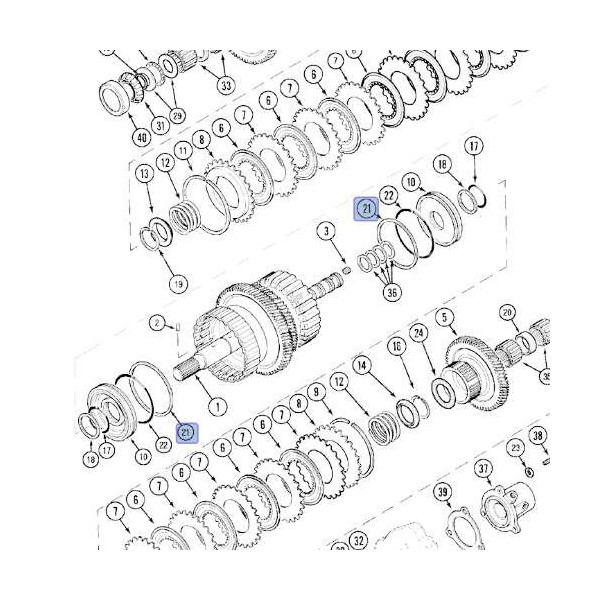 Pierścień teflonowy tłoka dociskowego sprzęgła Case McCormick 329896A1