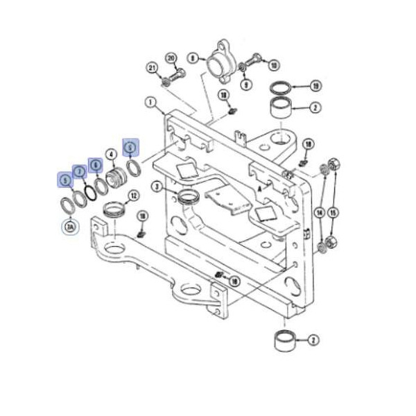 uszczelniacze zestaw naprawczy siłownika blokady przesuwu new holland  LB75, LB85, LB90, LB95, LB110, LB115 b90 b100 b115