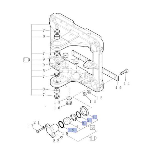 uszczelniacze zestaw naprawczy siłownika blokady przesuwu new holland  LB75, LB85, LB90, LB95, LB110, LB115 b90 b100 b115
