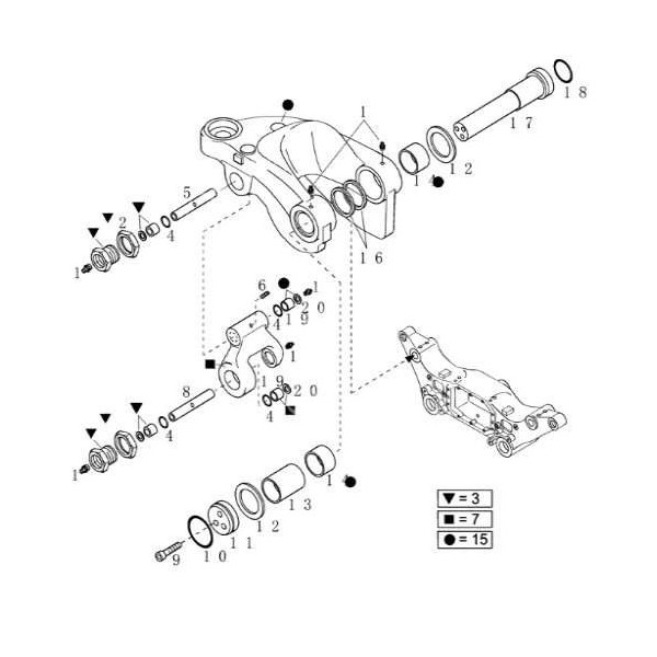 Nakrętka sworznia Miękkiej Osi carraro 1-33-741-104 4219587M91 11327400 Case MX150, MX170 mx135 CVX LANDINI CLAAS Ares mccormick