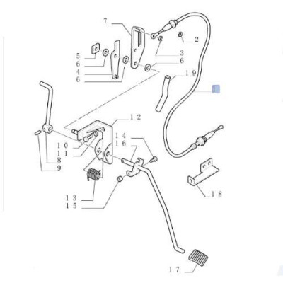 Linka gazu New Holland TS115E, TS120, TS90, TS100, TS110 DŁUGOSĆ 1290MM 82025866, 82027582