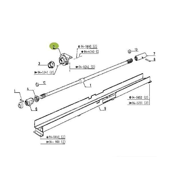 PON2125 łożysko wału napędowego 3386985M1, 5174572, 5174571, 5166640  fiat,new holland massey