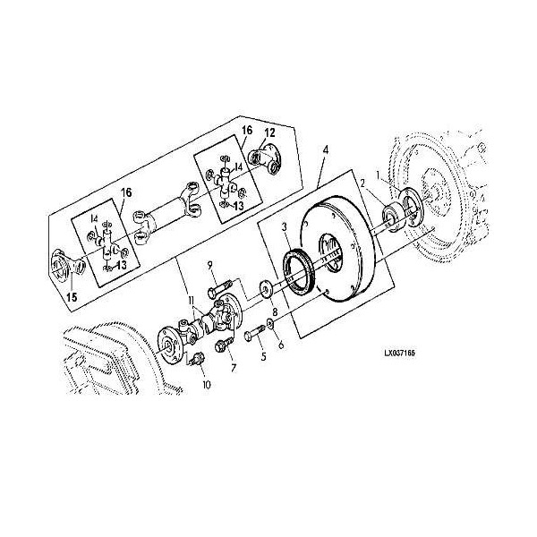 PON3340 Wał napędowy silnik skrzynia John Deere  AL117414 6100 6200 6300 6400 6020 6120 6220   6320 6420 6520 6620 7220 7320 198