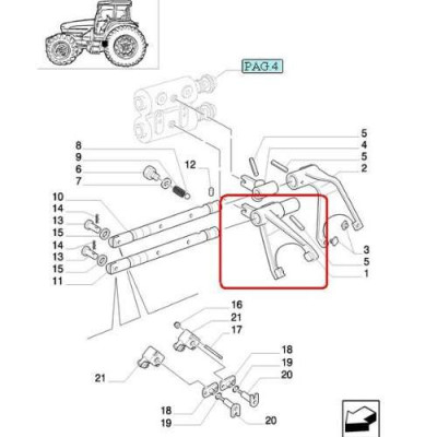 Widełki Case MXM Puma New Holland TM T6030, T6050, T6070, T6080,   T6090, TM7010, TM7020, TM7030, TM7040 5180055