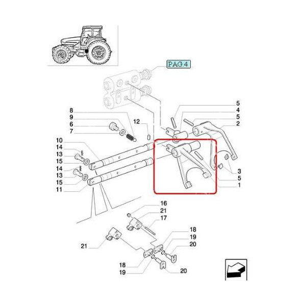 SKR9056 Widełki Case MXM Puma New Holland TM T6030, T6050, T6070, T6080,   T6090, TM7010, TM7020, TM7030, TM7040 5180055