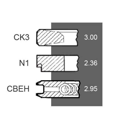 87802835 87802441 Pierścienie tłokowe Case MXM 120 130 140 155 175 190 New Holland TM 120 130 140 155 175 190 3mm 2,36mm 2,95mm