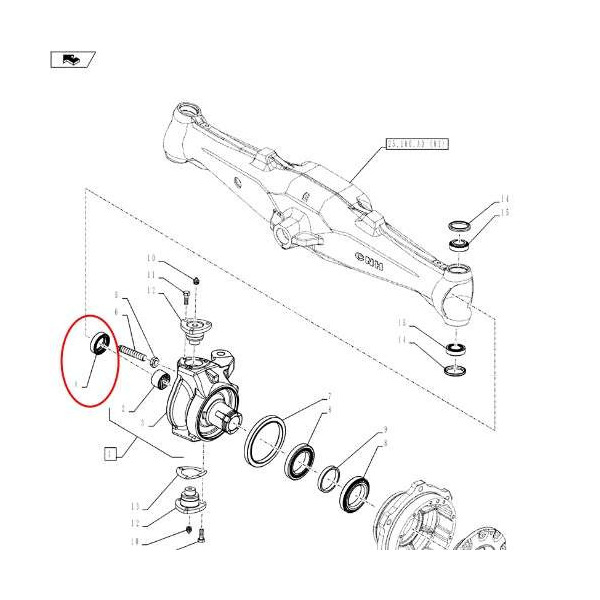 PON1766 Uszczelniacz półosi krótkiej Case JXU Farmall New Holland T5060, T5070 T5.115, T5.120, T5.95, T5.105
