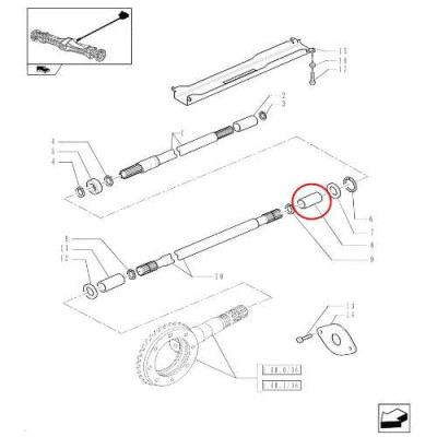 Tuleja łącznik wału napędowego 47135384 New Holland T6.125, T6.145,   T6.155, T6.165, T6.175, T6.180 T6030, T6050, T6070