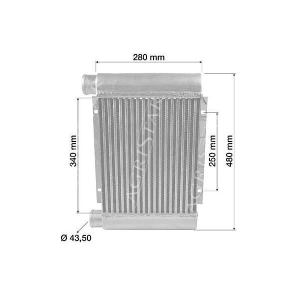 SUC3040 Intercooler chłodnica międzystopniowa Case JX60 , JX70 , JX80 , JX90 , JX95, New Holland TD5010 , TD5020 , TD5030 , TD50