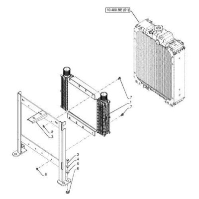 SUC3041 Intercooler chłodnica powietrza Case Farmall JX New Holland TD5.65, 5.75, 5.80, 5.85, 5.90, 5.95, 5.100, 5.105, 5.110, 5