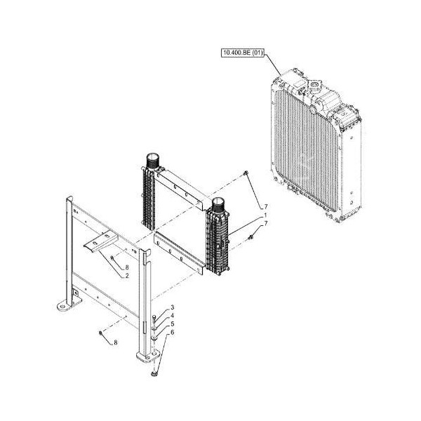 SUC3041 Intercooler chłodnica powietrza Case Farmall JX New Holland TD5.65, 5.75, 5.80, 5.85, 5.90, 5.95, 5.100, 5.105, 5.110, 5