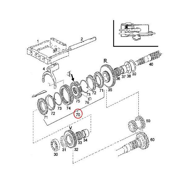 Synchronizator Case C42, C48, C55, C64, C70 CS 153700220023, 153700220035, 153700220040, 153700220047, 87672909 Steyr