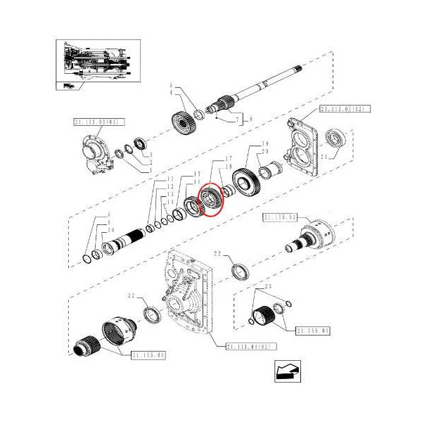 87534217 Synchronizator Case Puma Magnum CVT CVX New Holland T7.220 T7000 T7060, T7070 Autocommand Steyr