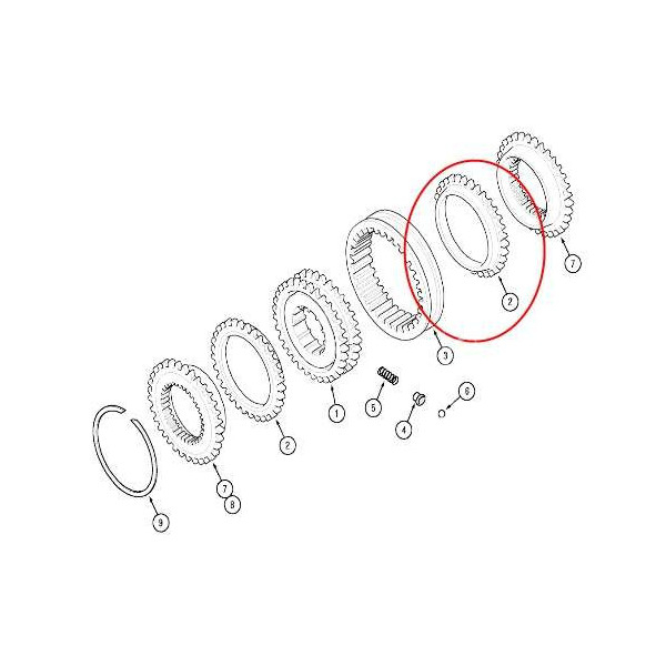 Synchronizator pierścień Case CX50, CX60, CX70, CX80, CX90, CX100 Landini 298678A1 3549754M1